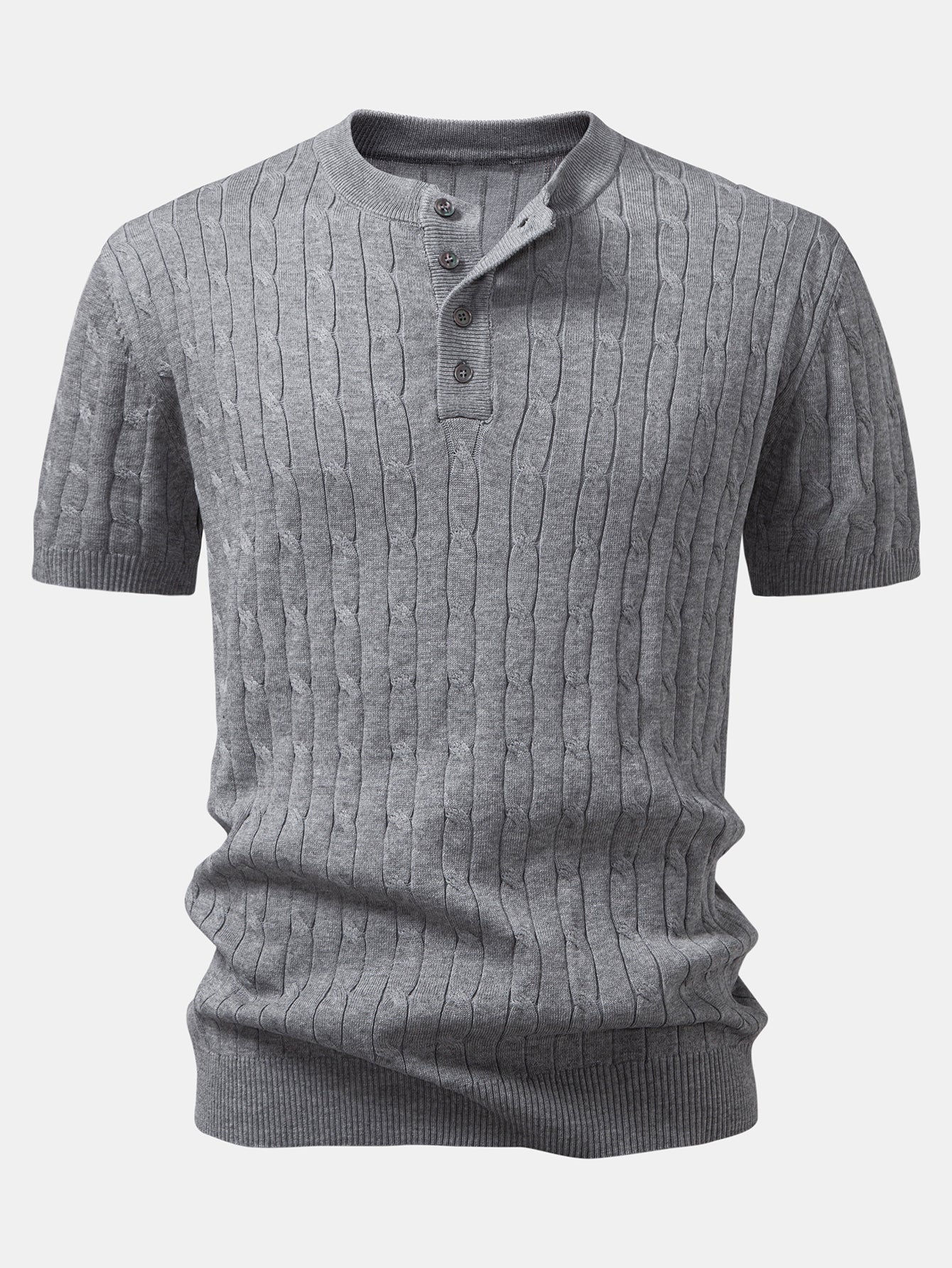 Twist Knitted Henley Shirt